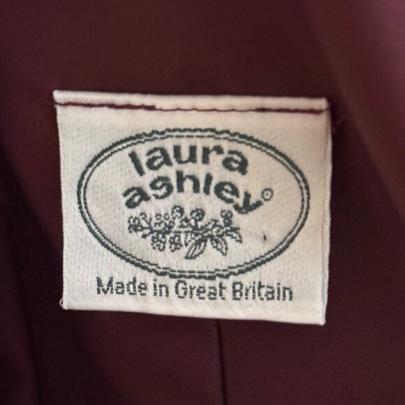 Vintage Laura Ashley Cranberry Velvet Dress - Picture 15 of 16